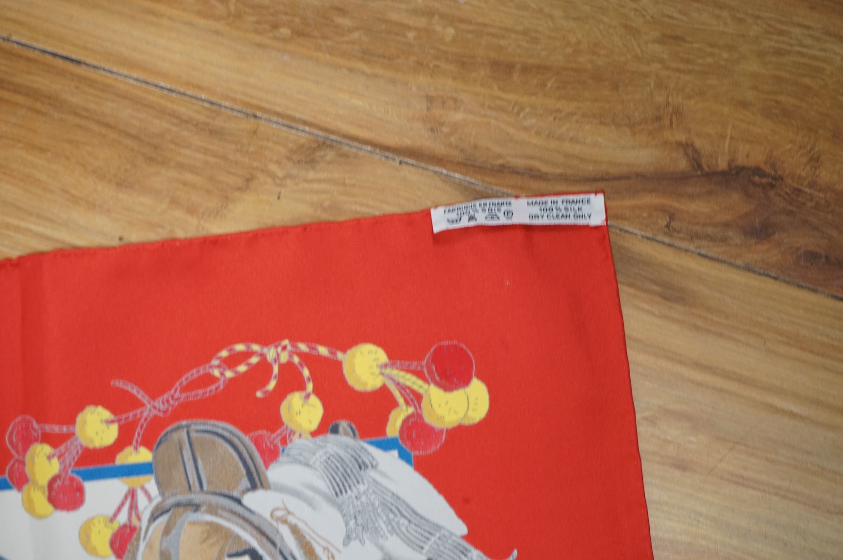 Two boxed Hermes silk scarves comprising ‘Real Escuela Andaluza del Arte Equestre’ and ‘Equateur’, with original boxes, together with four Hermes gentleman’s silk ties